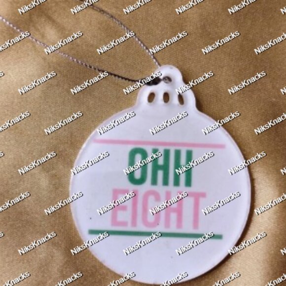 Pink & Green Holiday Magic! Sorority-Inspired Flat Ornaments – Pretty Pose - Picture 7 of 11